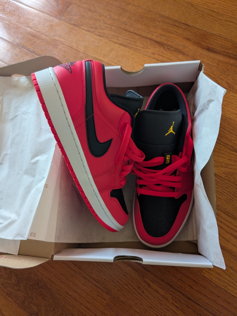 Air Jordan Nike Low Top Sneakers in Red and Black